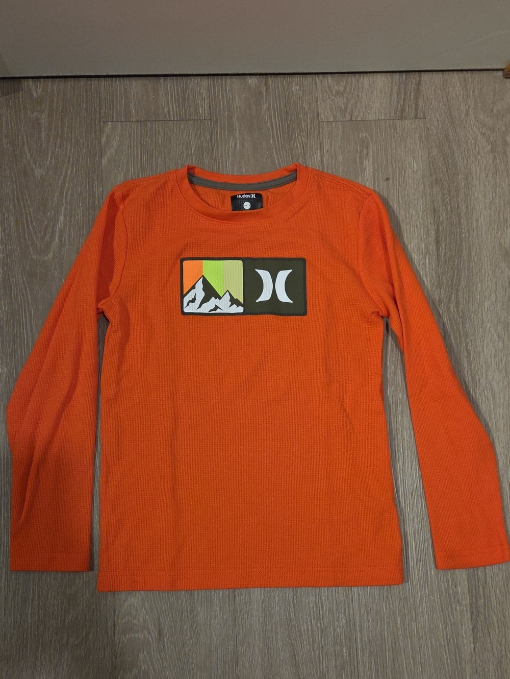 Hurley Kids Orange Long-Sleeve Mountain Logo Tee